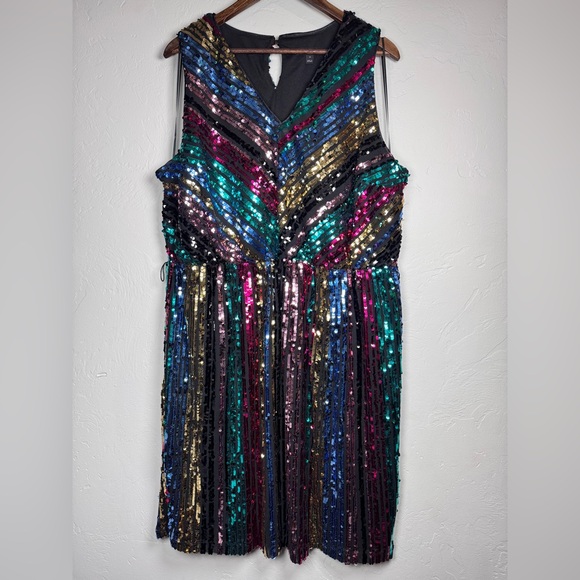 Lane Bryant Dresses & Skirts - Lane Bryant Multi-Colored Sequin Party Formal Dress Size 20